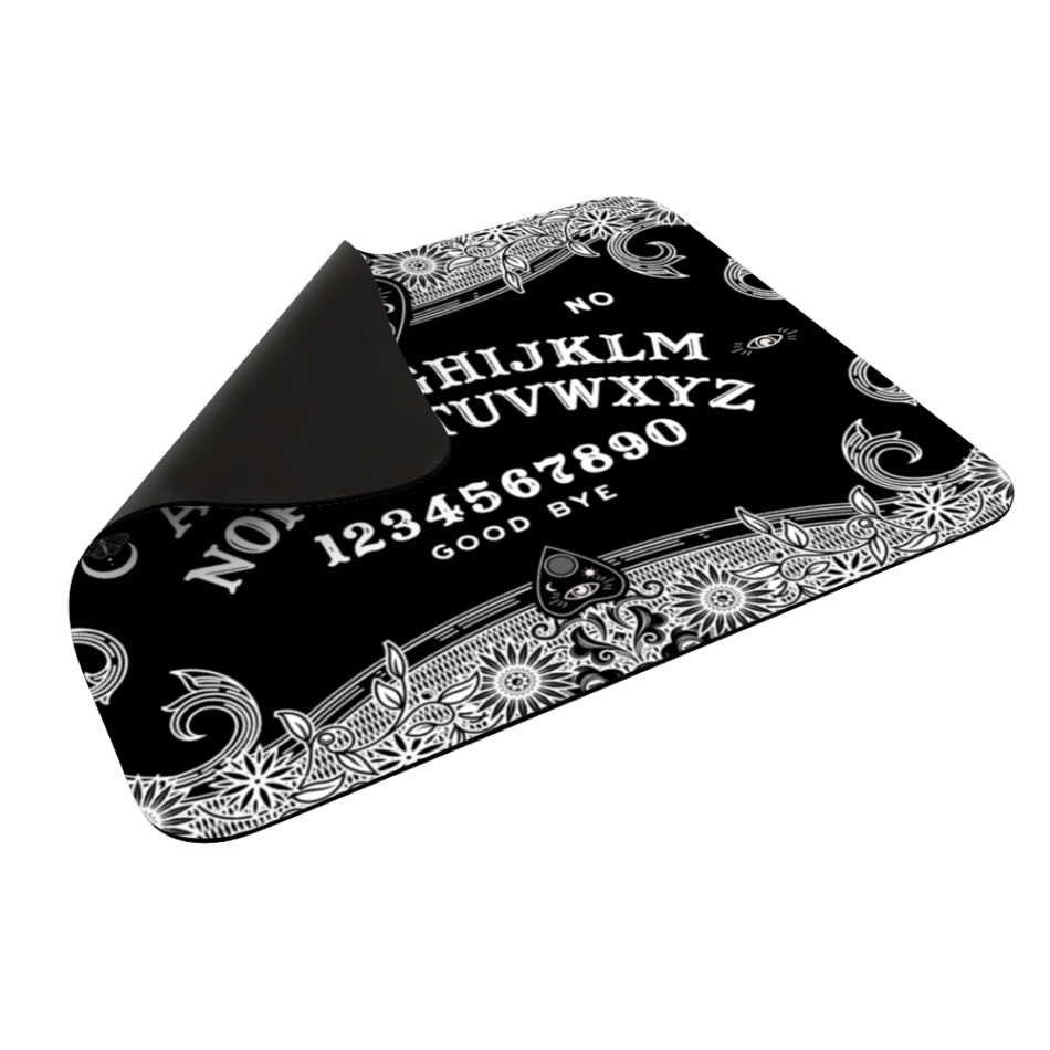 Black and White Spirit Talking Board Goth Gaming Mouse Pad, Long