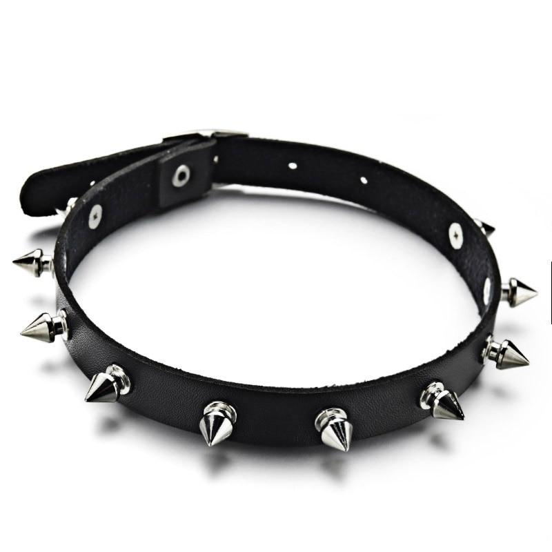 Fashion Women Men Cool Punk Goth Metal Spike Studded Link Leather